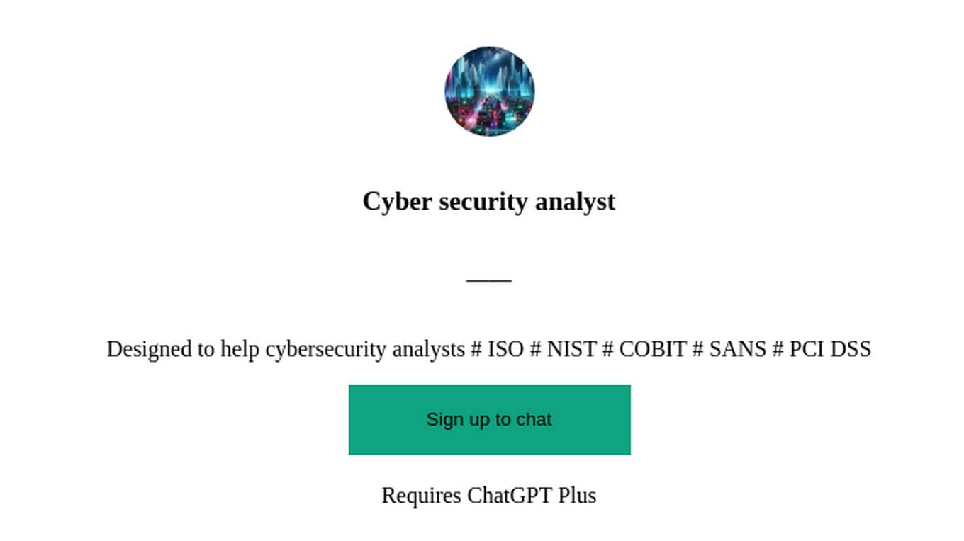 Cyber security analyst Screenshot