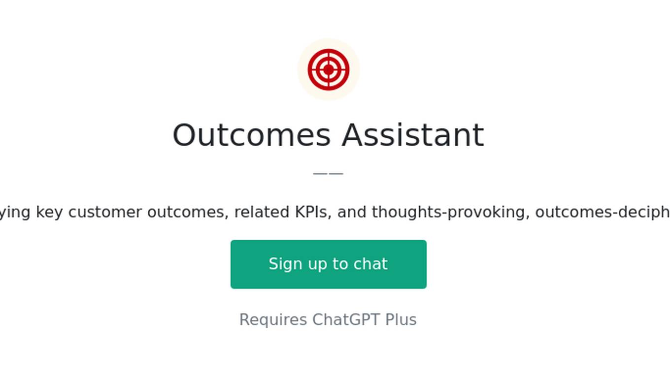 Outcomes Assistant Screenshot