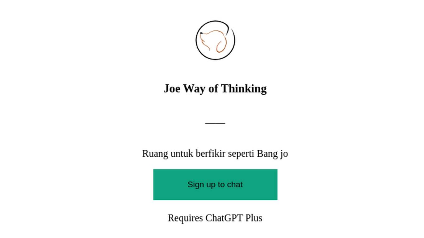 Joe Way of Thinking Screenshot