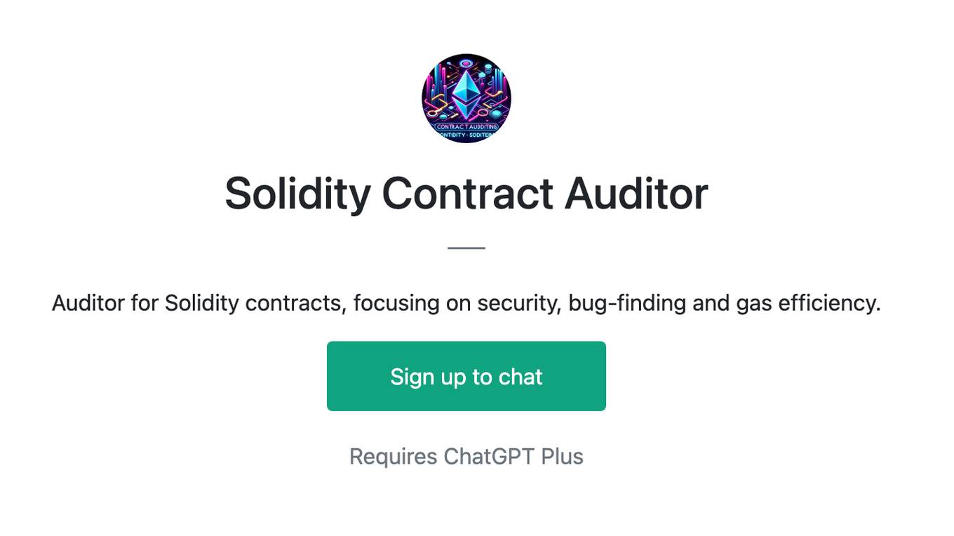 Solidity Contract Auditor Screenshot