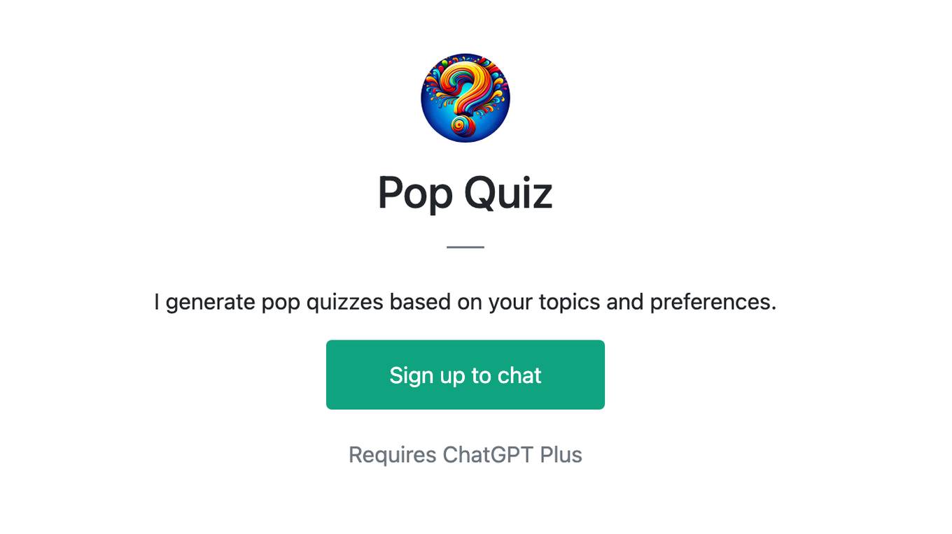 Pop Quiz Screenshot