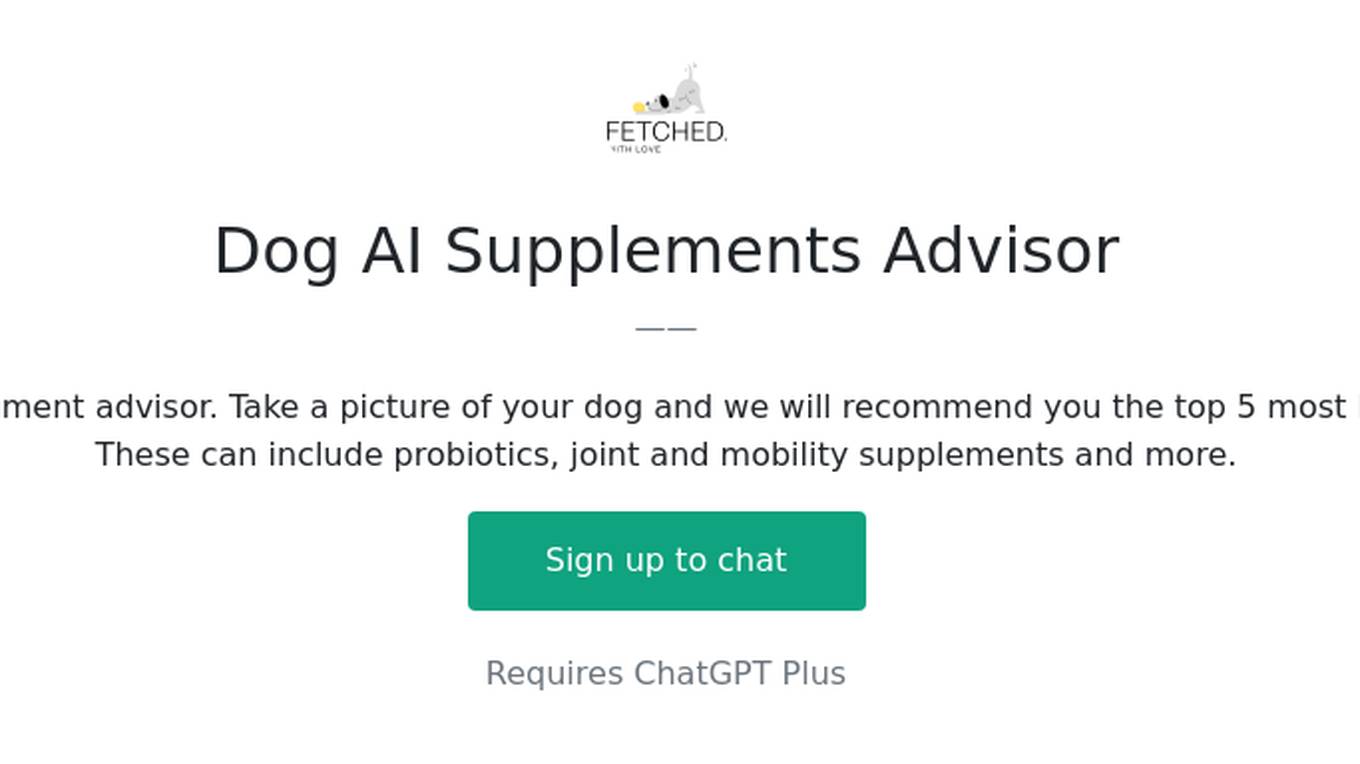 Dog AI Supplements Advisor Screenshot