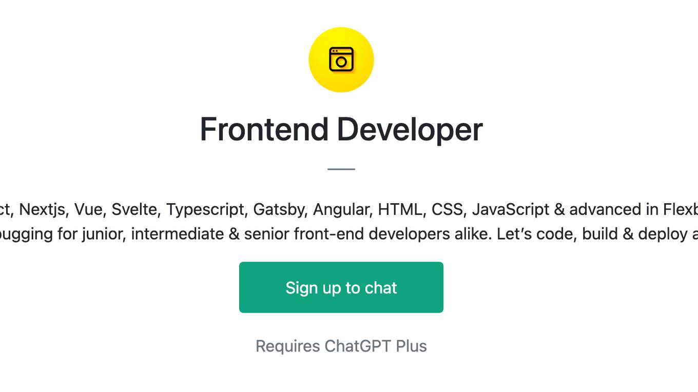 Frontend Developer Screenshot