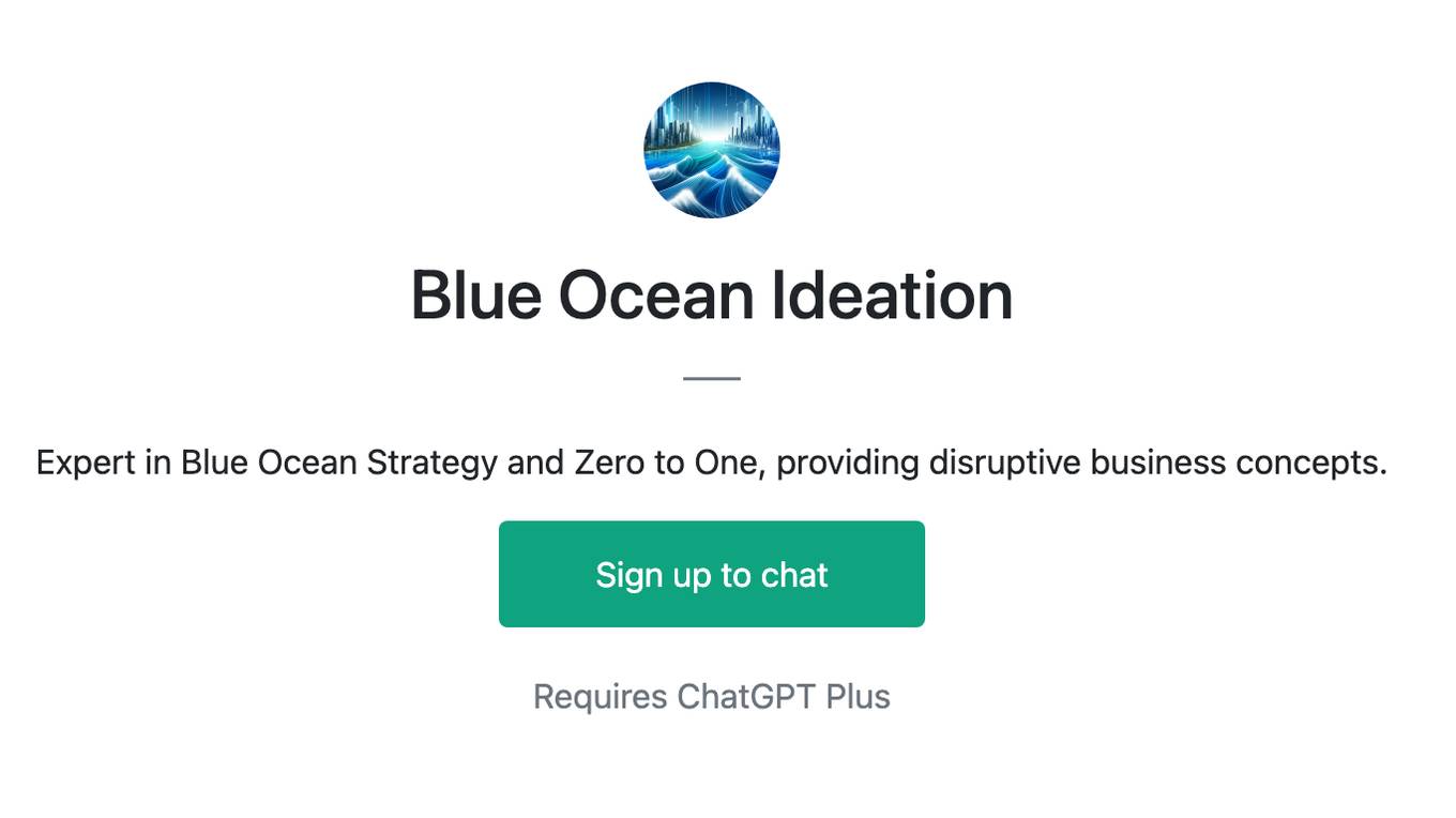 Blue Ocean Ideation Screenshot