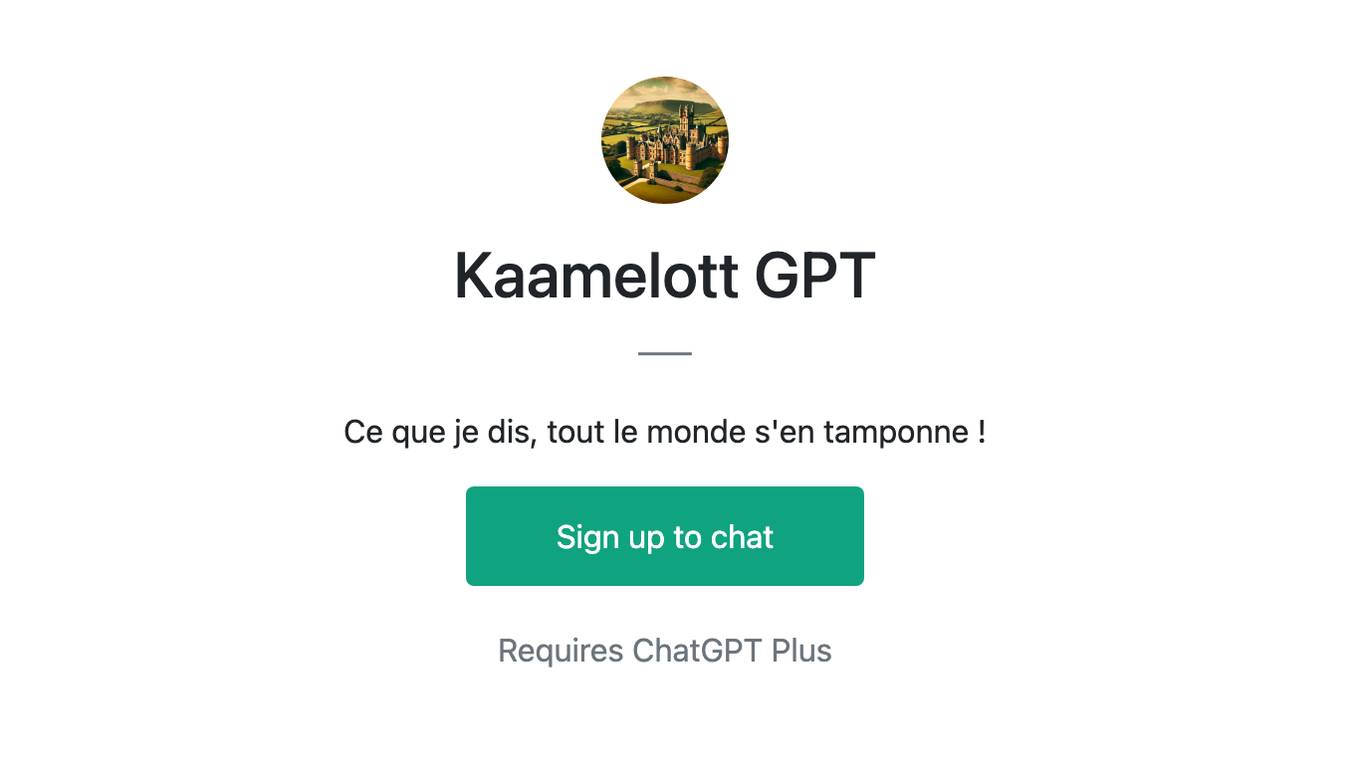 Kaamelott GPT Screenshot