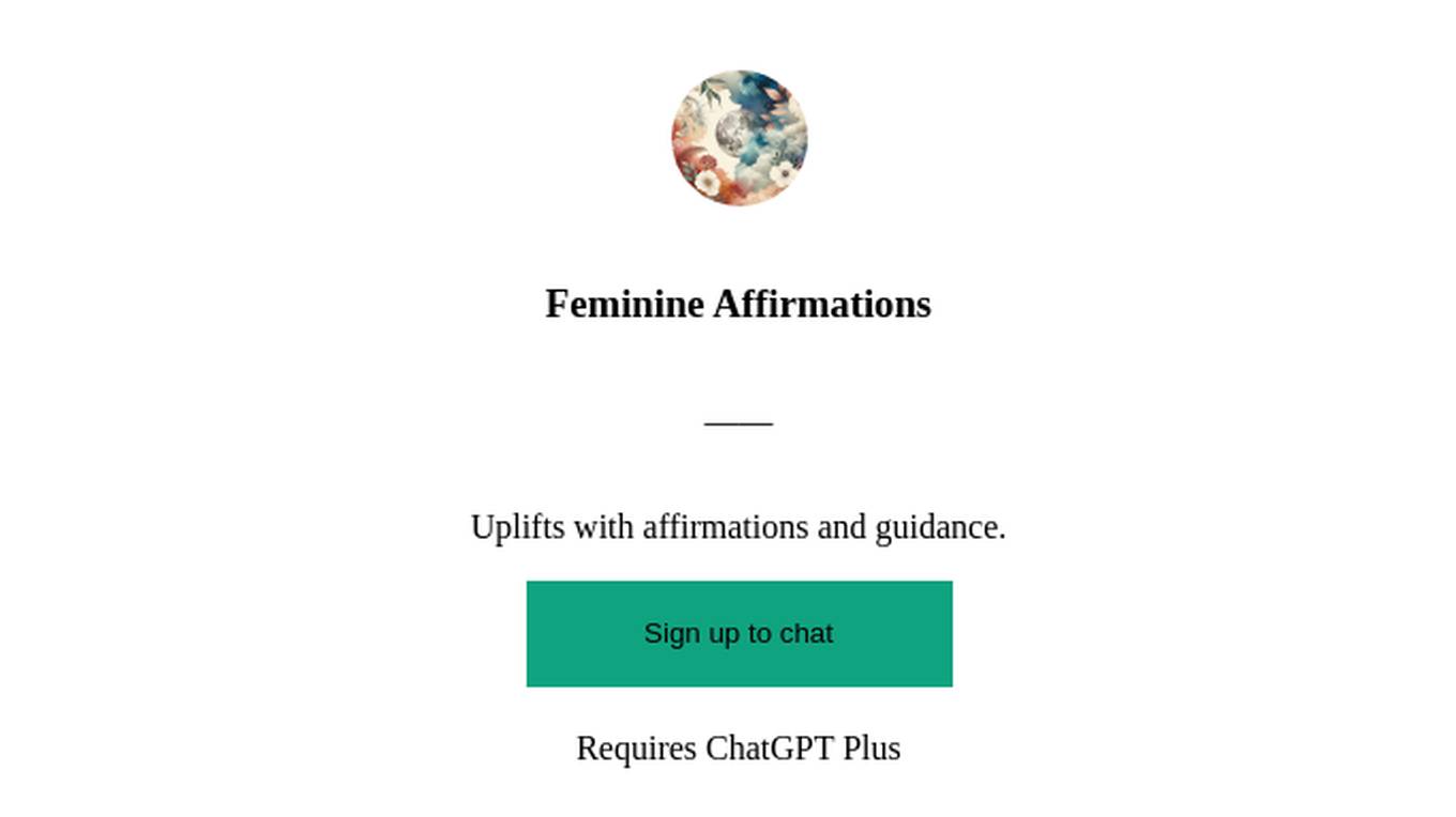 Feminine Affirmations Screenshot