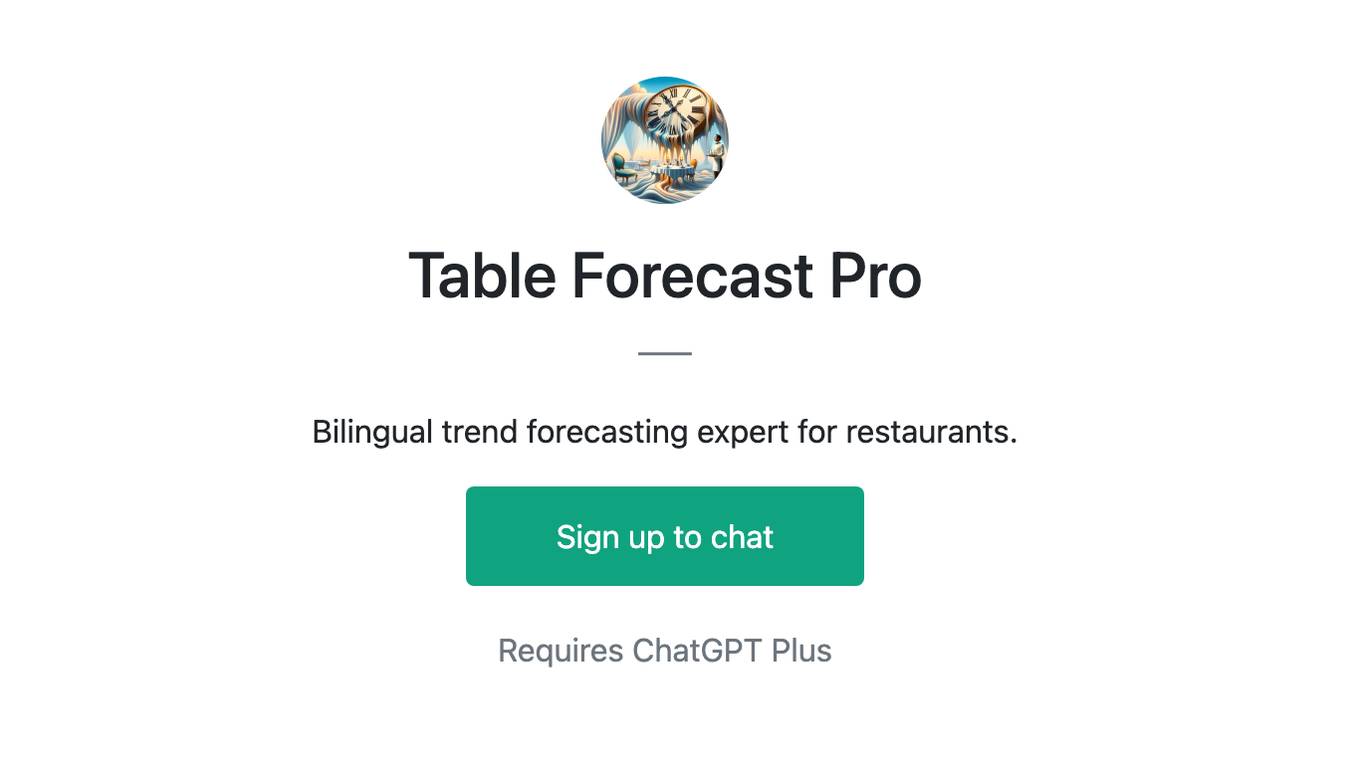 Table Forecast Pro Screenshot