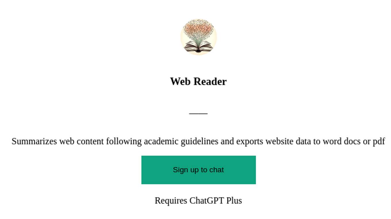 Web Reader Screenshot