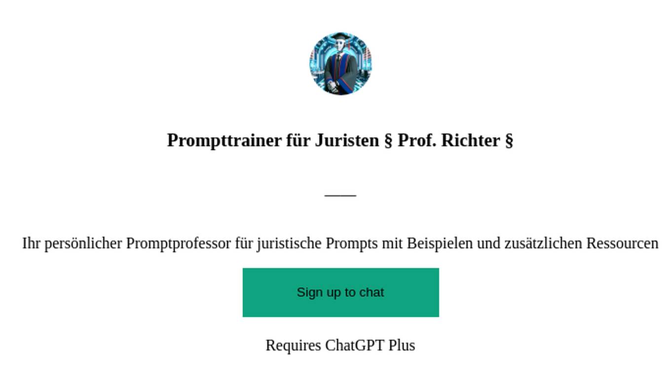 Prompttrainer für Juristen § Prof. Richter § Screenshot