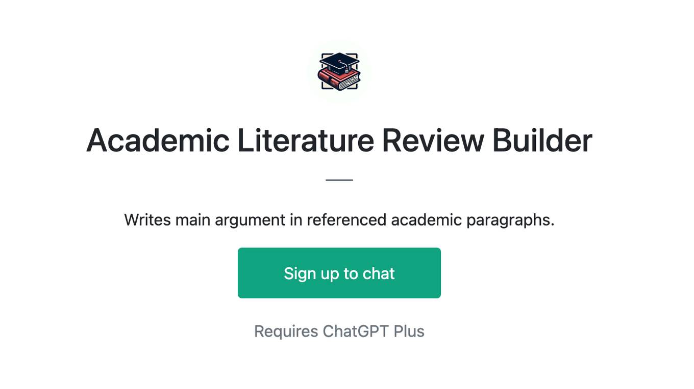 Academic Literature Review Builder Screenshot