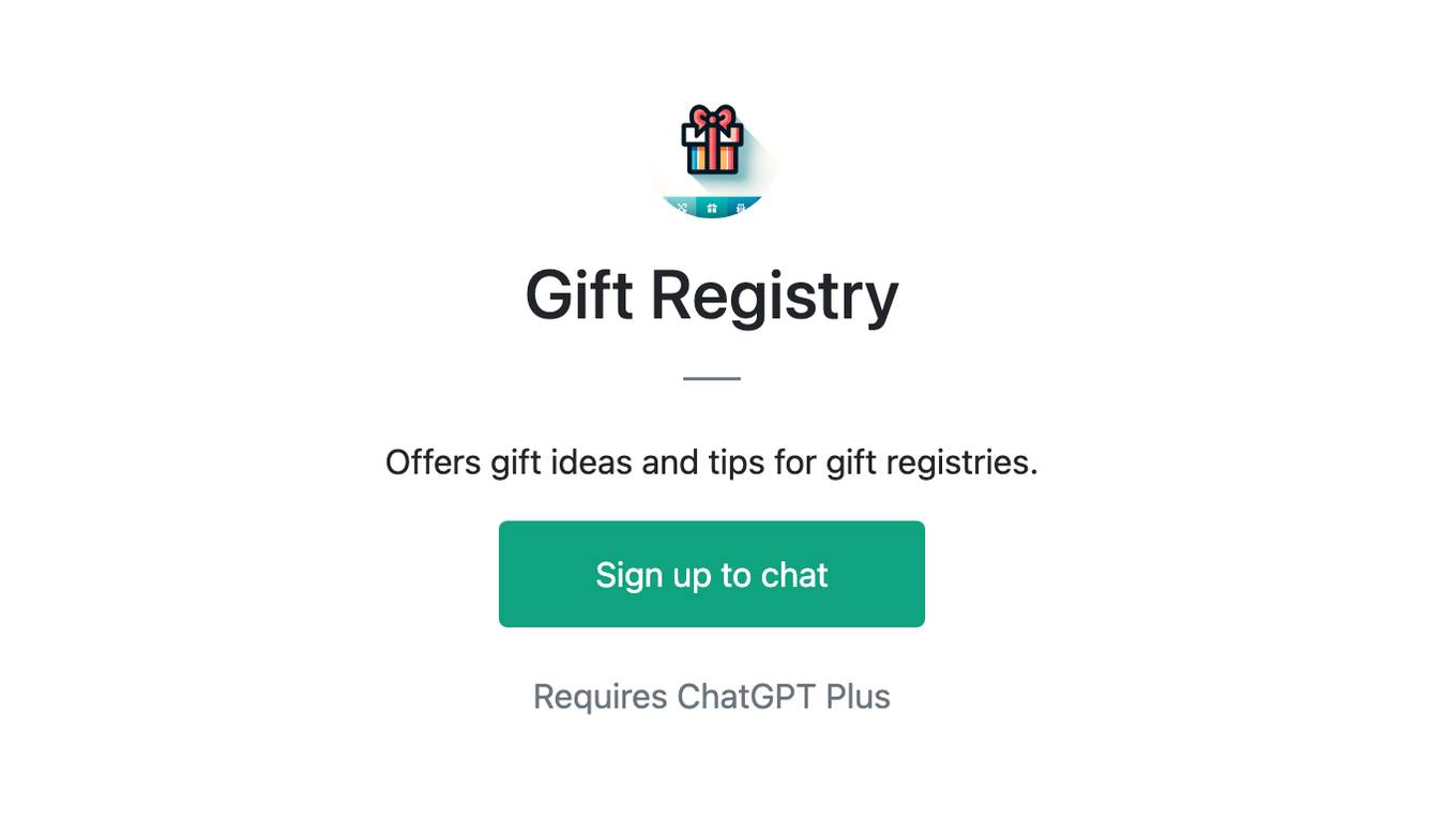 Gift Registry Screenshot