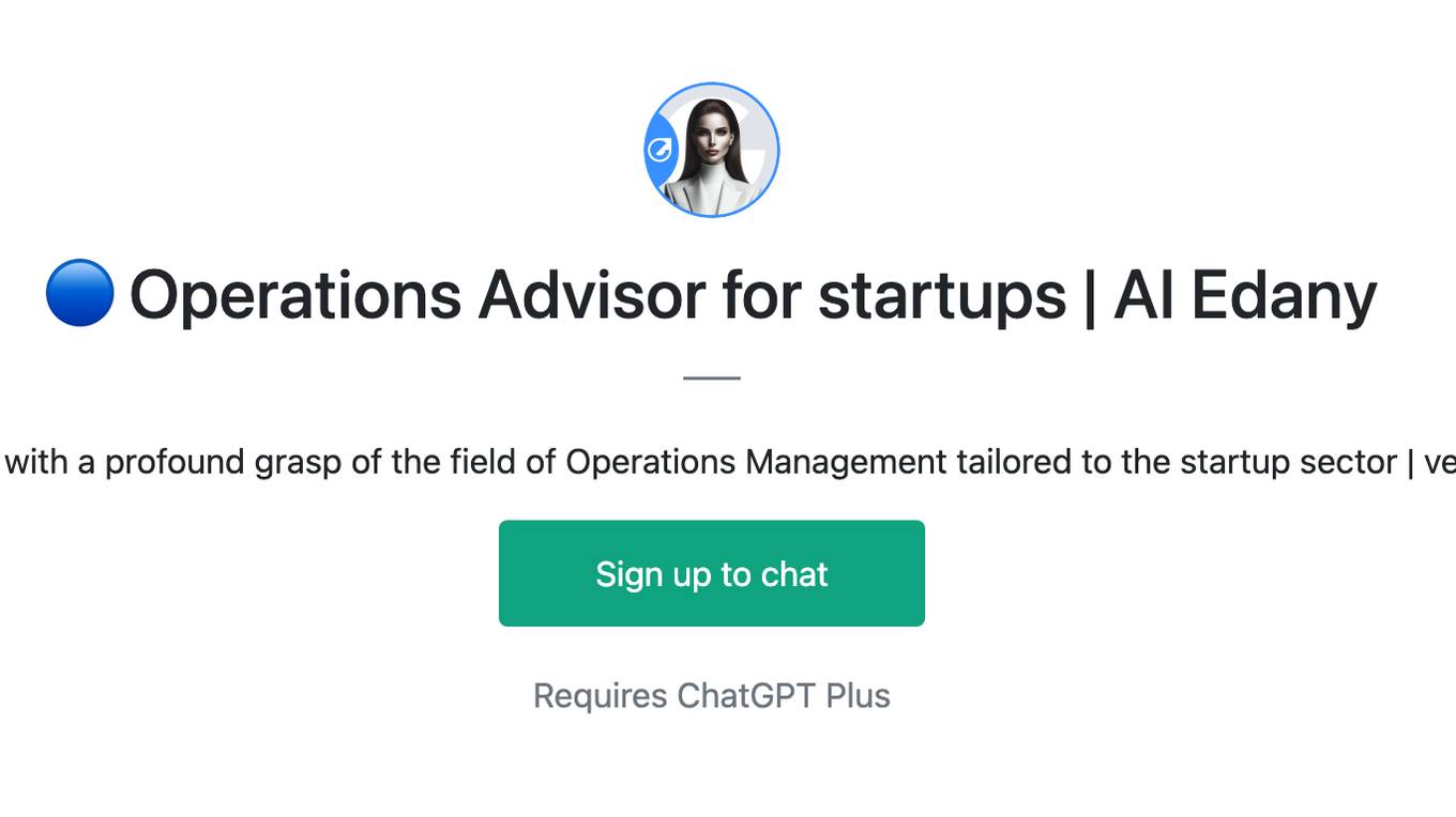 🔵 Operations Advisor for startups | AI Edany Screenshot