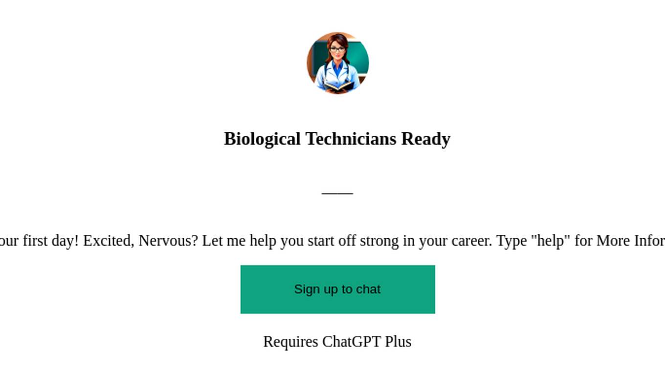 Biological Technicians Ready Screenshot