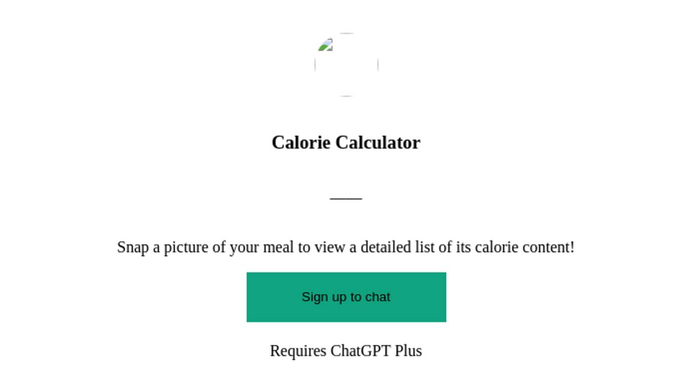 Calorie Calculator Screenshot