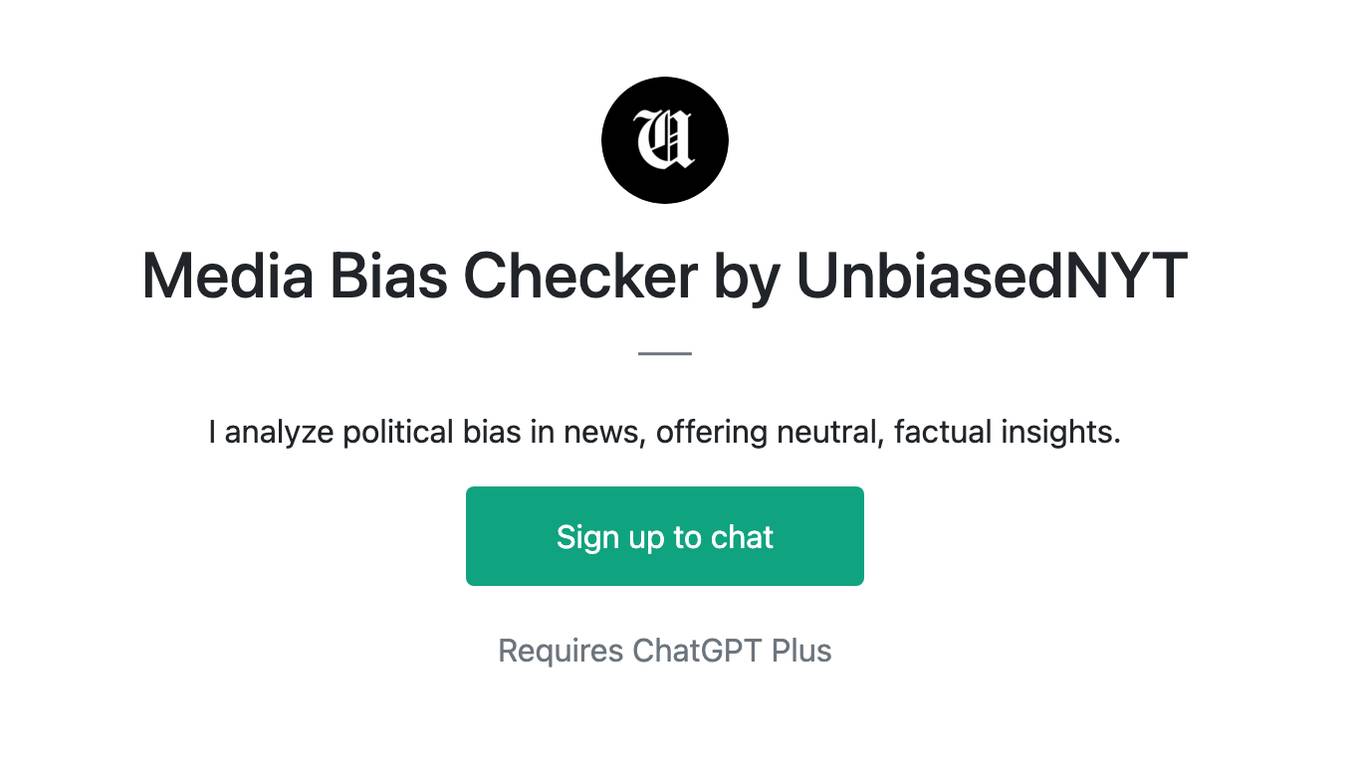 Media Bias Checker by UnbiasedNYT Screenshot