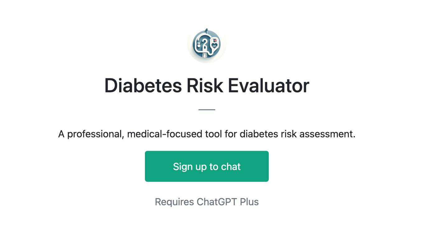 Diabetes Risk Evaluator Screenshot