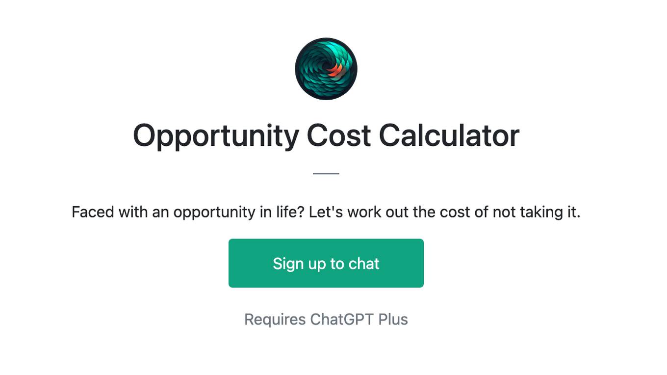 Opportunity Cost Calculator Screenshot