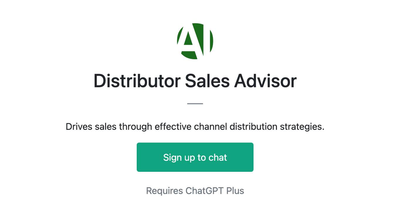 Distributor Sales Advisor Screenshot