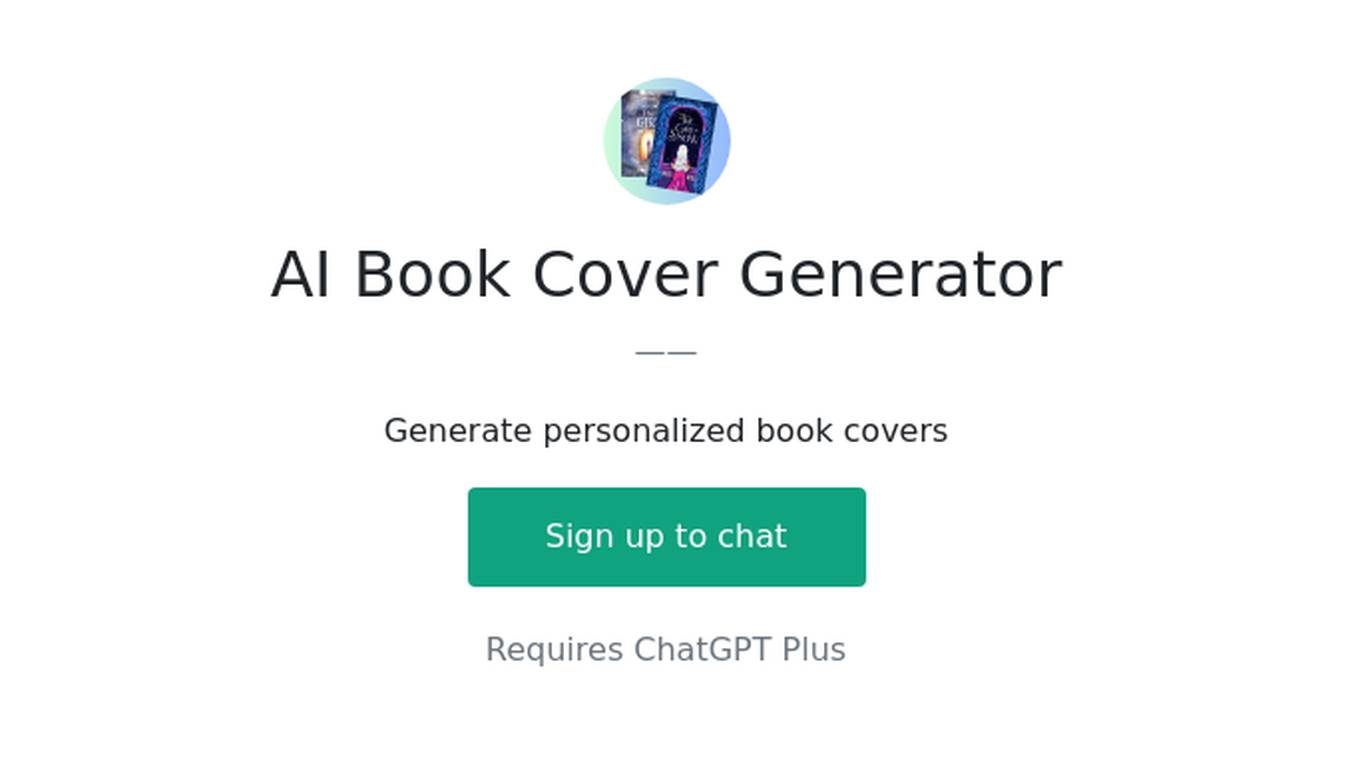 AI Book Cover Generator Screenshot