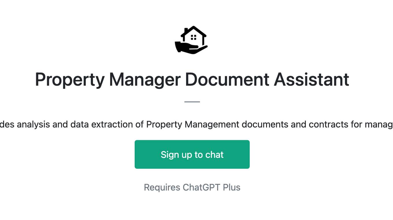 Property Manager Document Assistant Screenshot