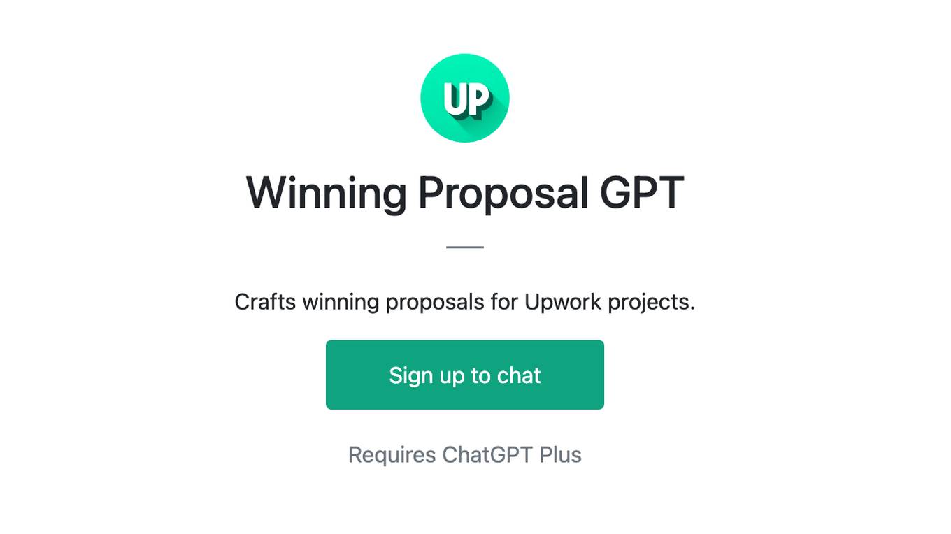 Winning Proposal GPT Screenshot