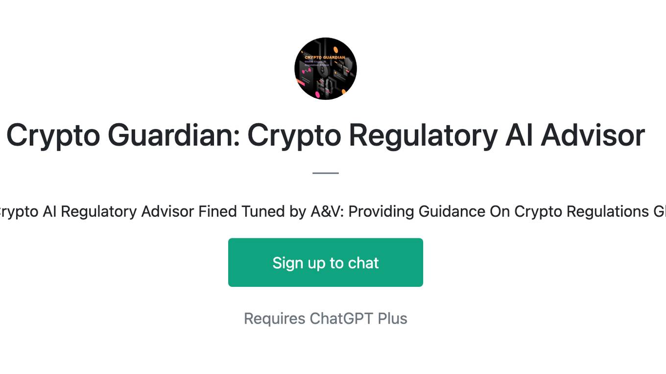 Crypto Guardian: Crypto Regulatory AI Advisor Screenshot