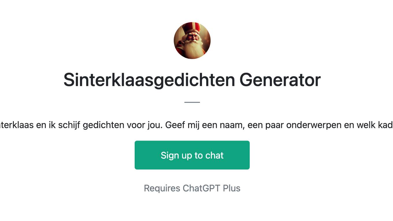 Sinterklaasgedichten Generator Screenshot