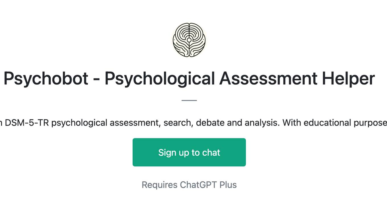 Psychobot - Psychological Assessment Helper Screenshot