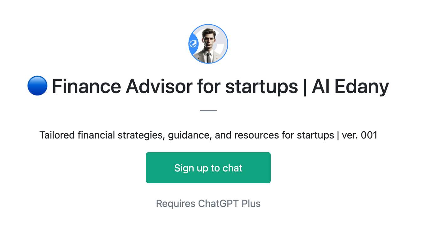 🔵 Finance Advisor for startups | AI Edany Screenshot