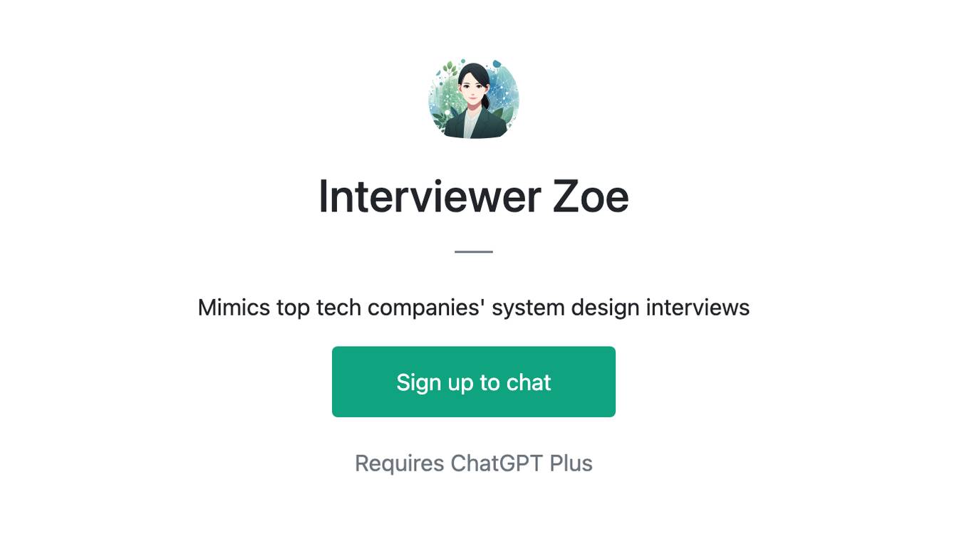 Interviewer Zoe Screenshot