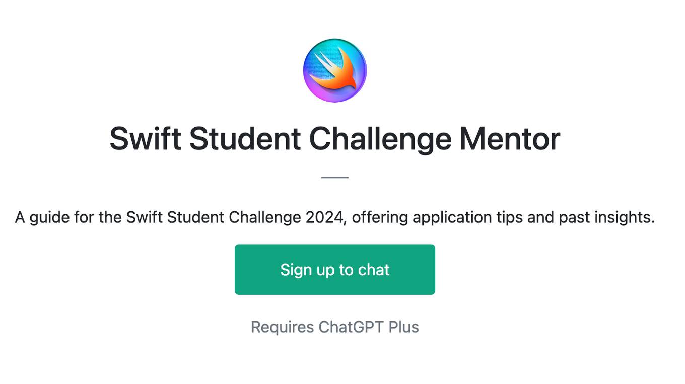 Swift Student Challenge Mentor Screenshot