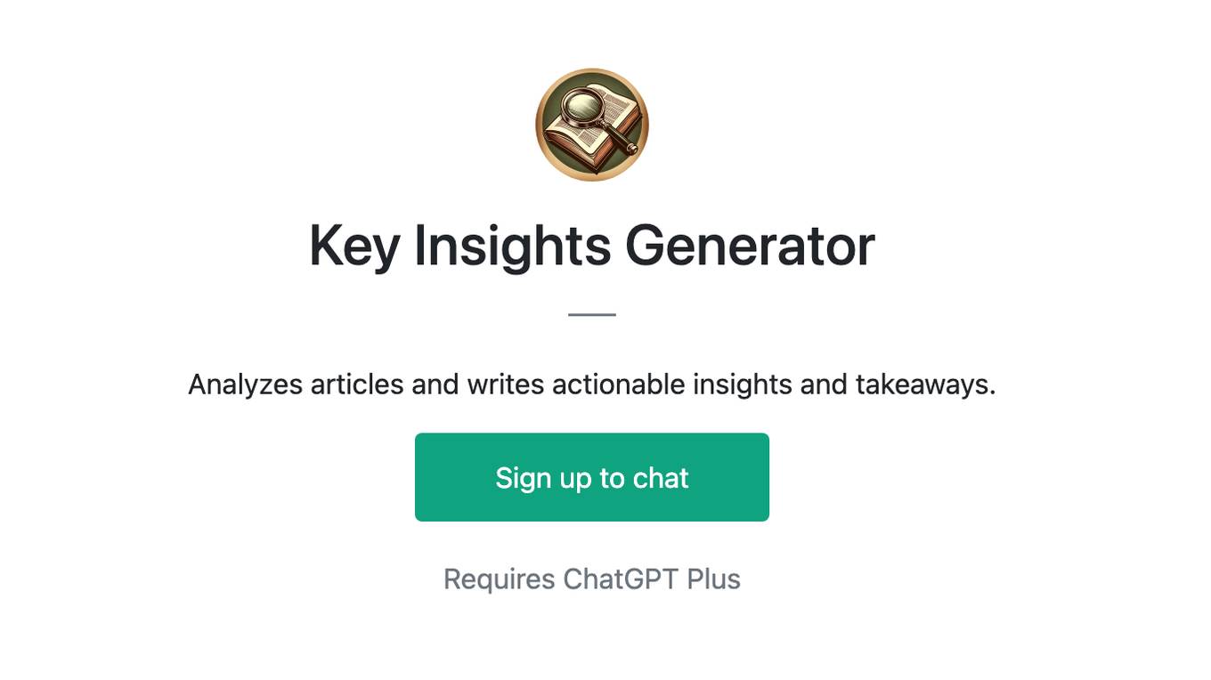 Key Insights Generator Screenshot