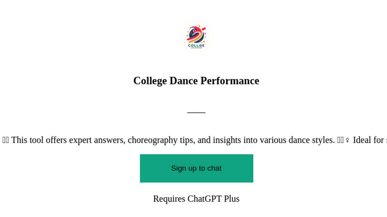 College Dance Performance Screenshot