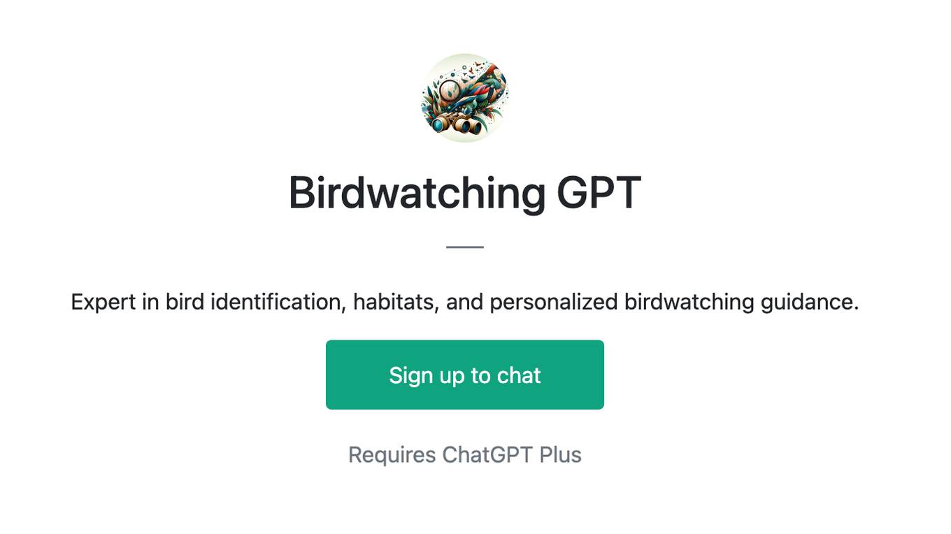 Birdwatching GPT Screenshot