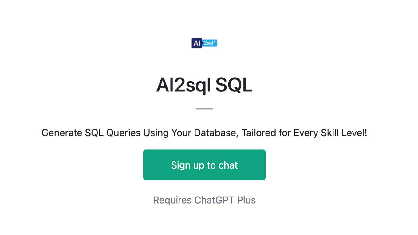 AI2sql SQL Screenshot