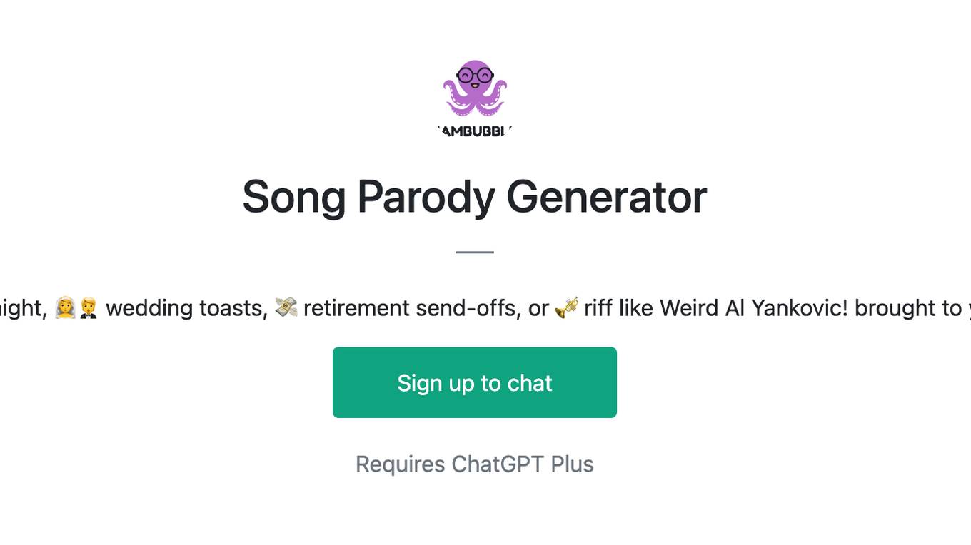 Song Parody Generator Screenshot