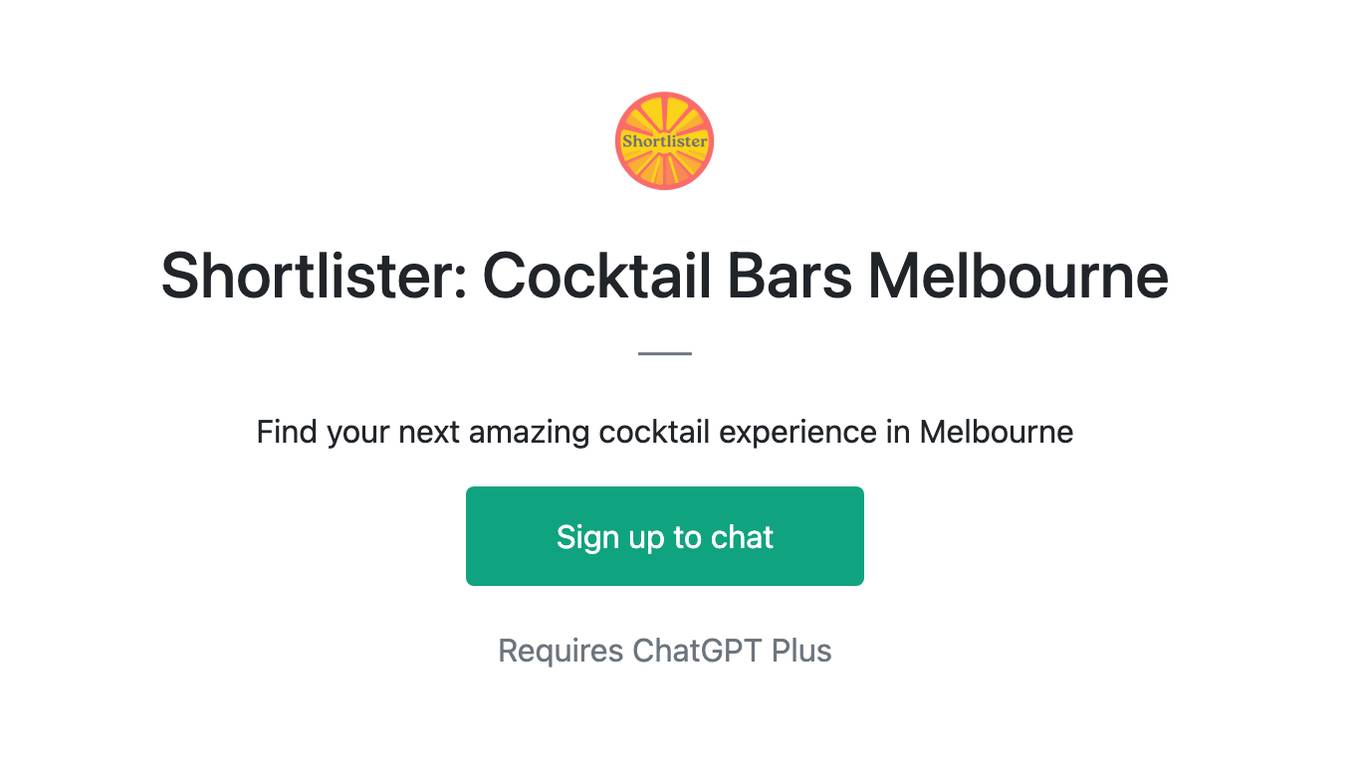 Shortlister: Cocktail Bars Melbourne Screenshot