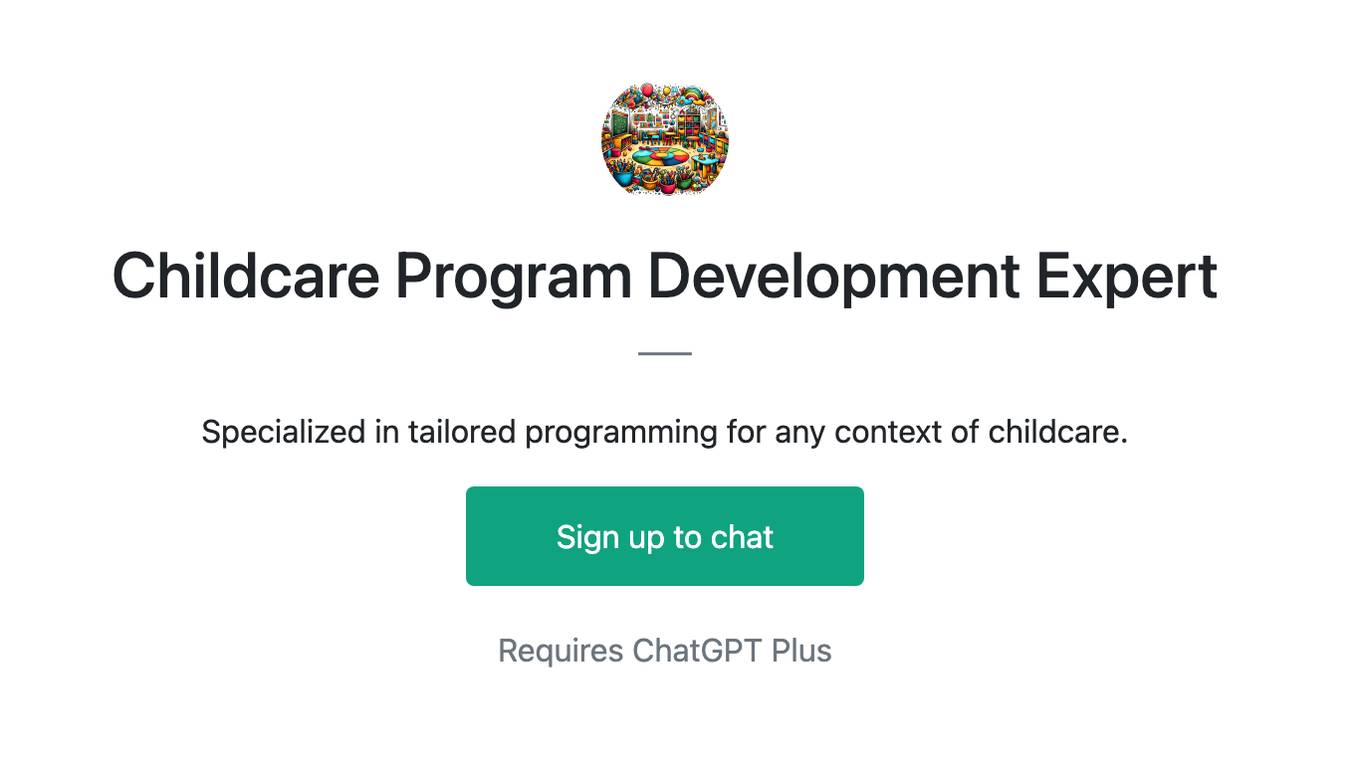 Childcare Program Development Expert Screenshot