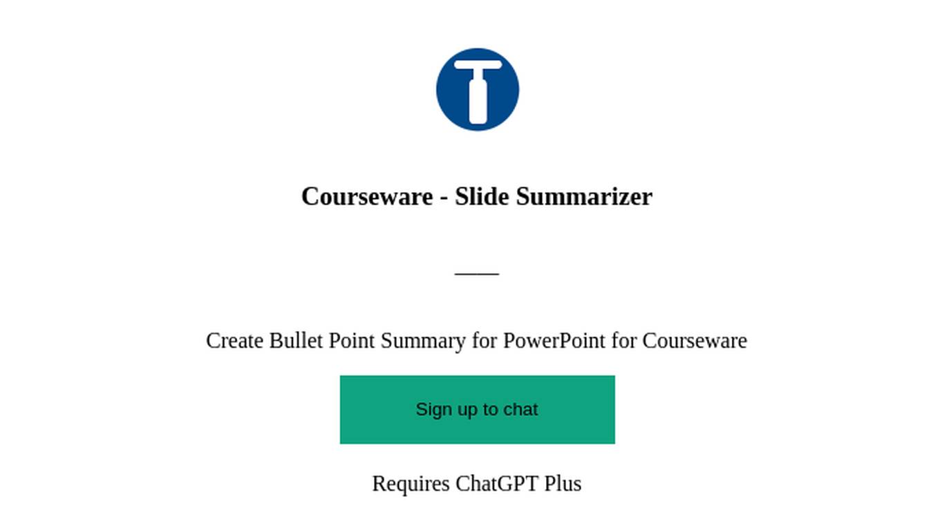 Courseware - Slide Summarizer Screenshot