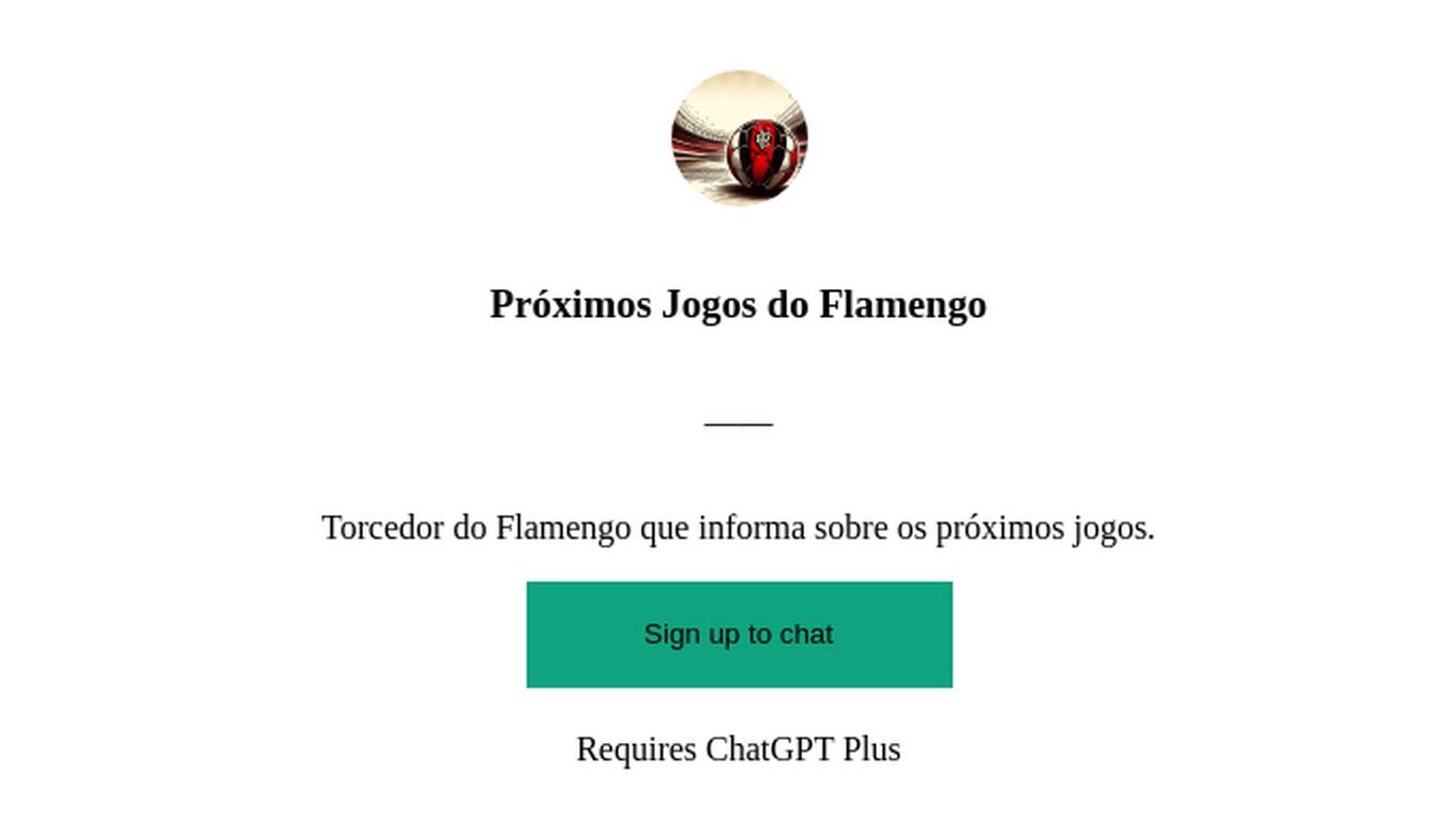 Próximos Jogos do Flamengo Screenshot