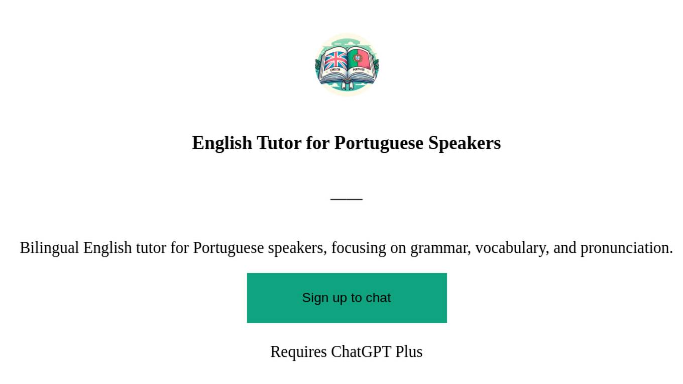 English Tutor for Portuguese Speakers Screenshot