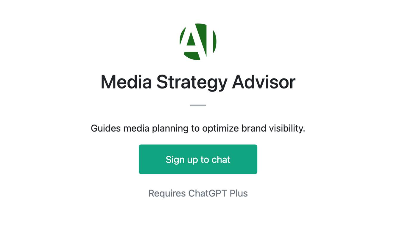 Media Strategy Advisor Screenshot