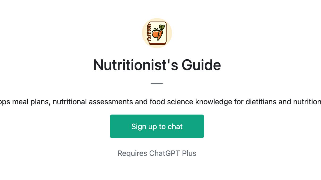 Nutritionist's Guide Screenshot