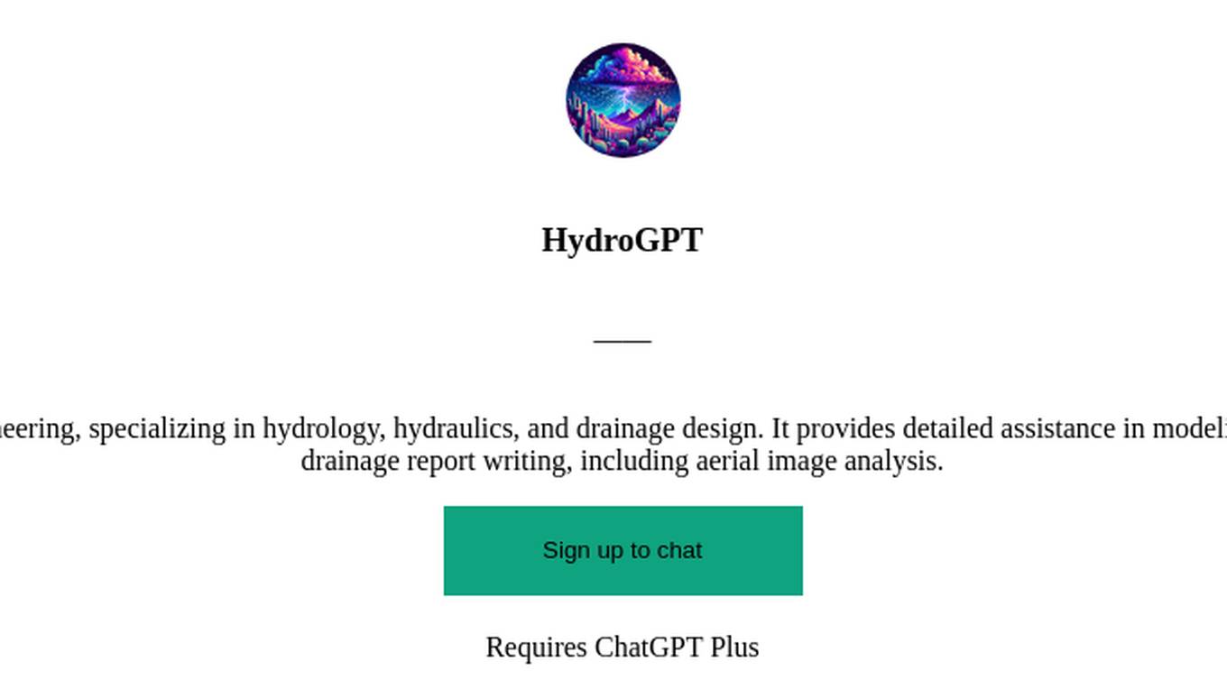 HydroGPT Screenshot