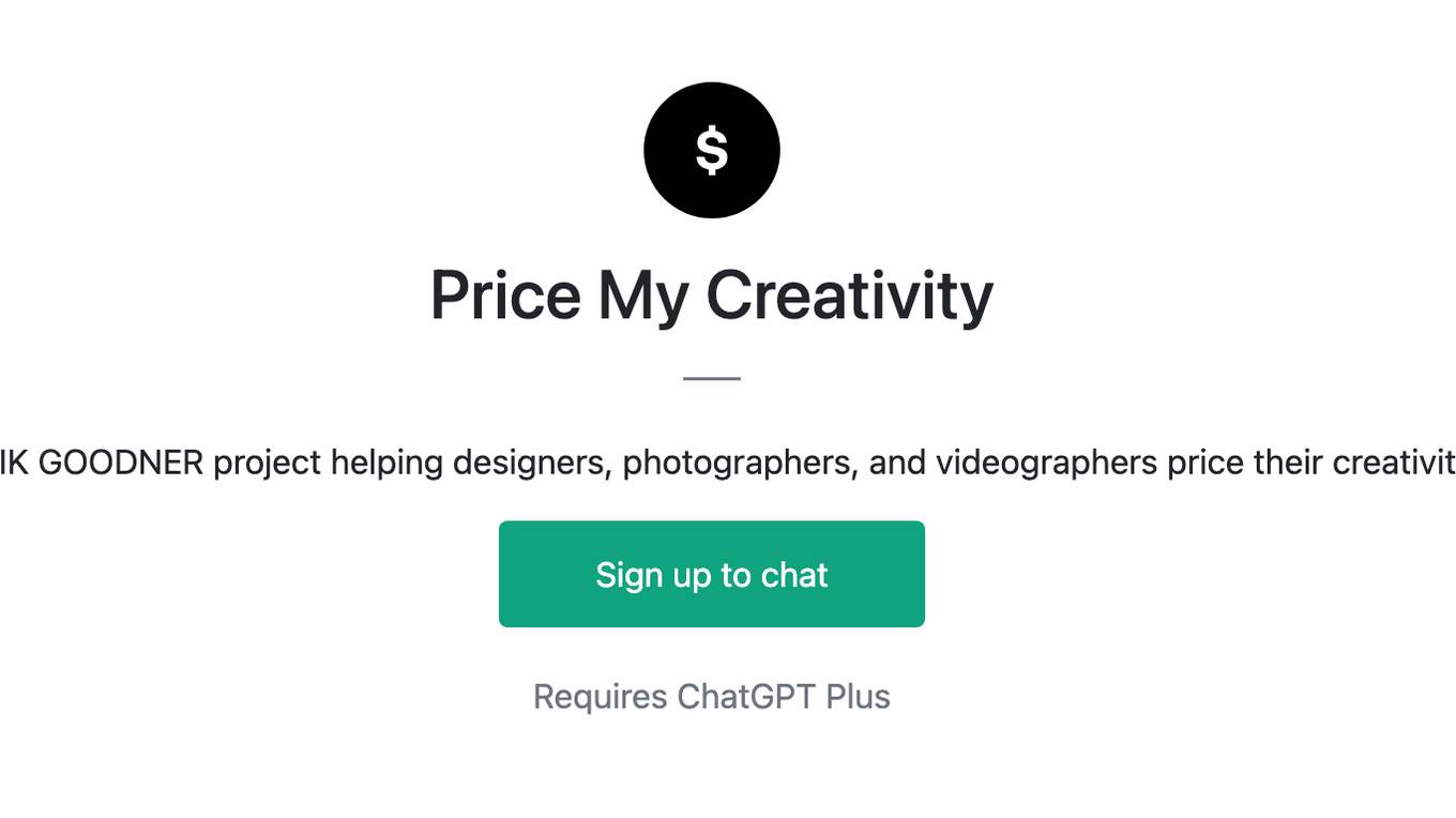 Price My Creativity Screenshot