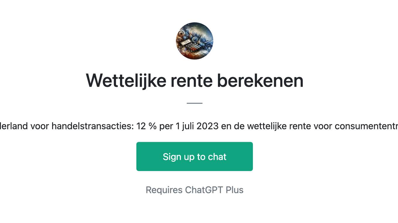 Wettelijke rente berekenen Screenshot