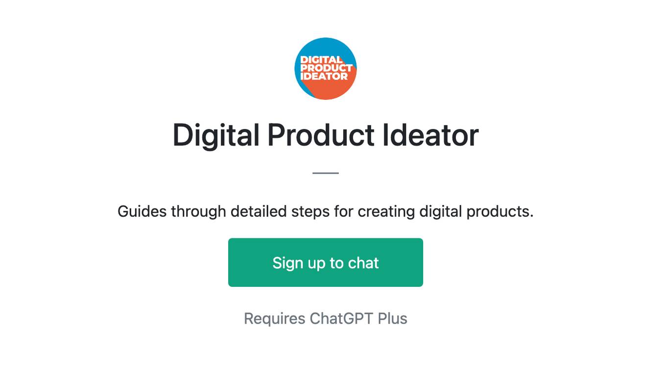 Digital Product Ideator Screenshot