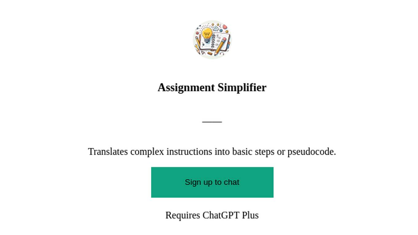 Assignment Simplifier Screenshot