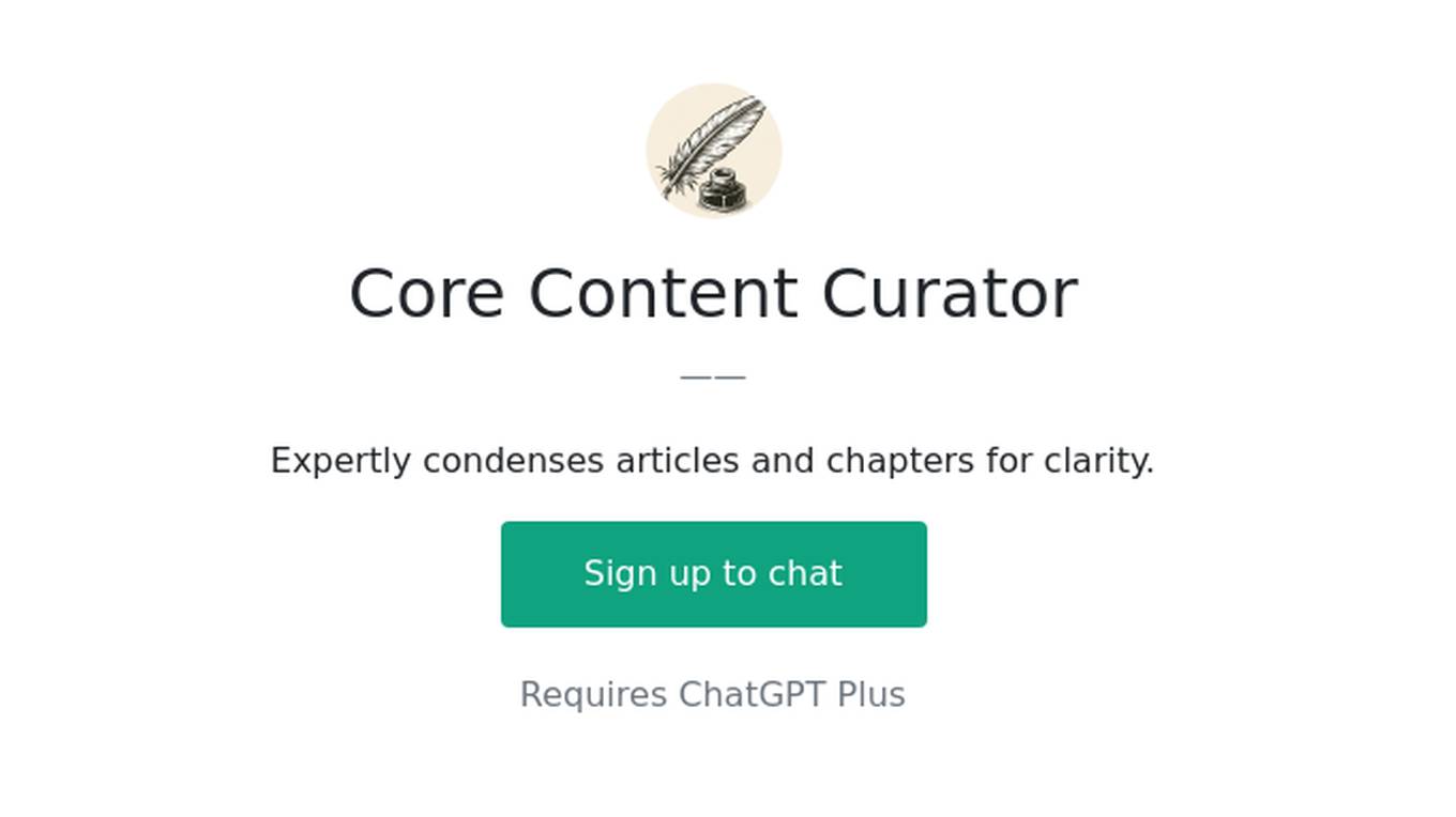 Core Content Curator Screenshot