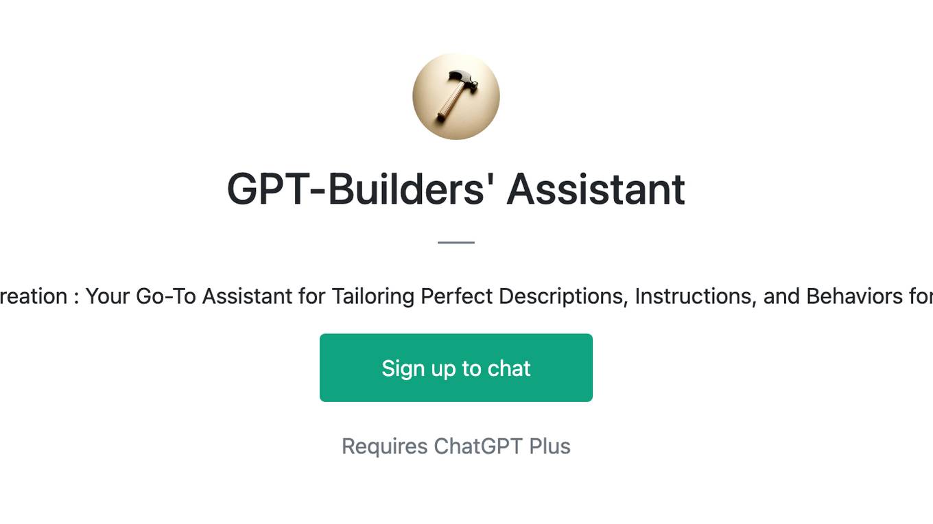 GPT-Builders' Assistant Screenshot